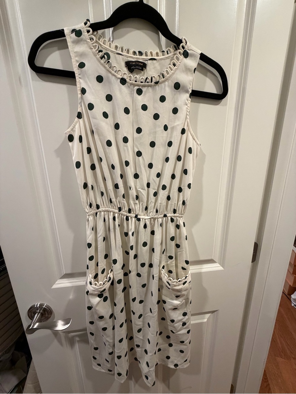 River Island Polka Dot Sleeveless Pocket Dress -UK size 10